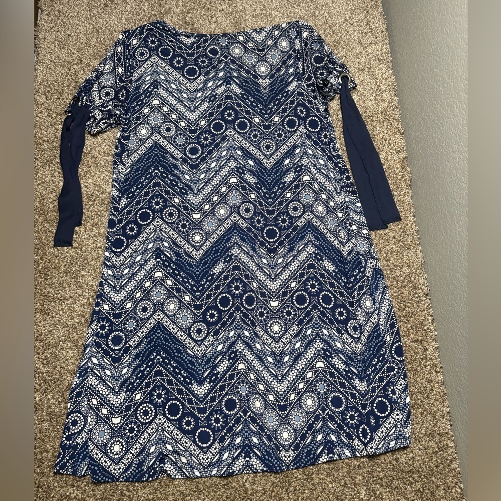 Espresso Navy and White Midi Dress - Picture 10 of 10